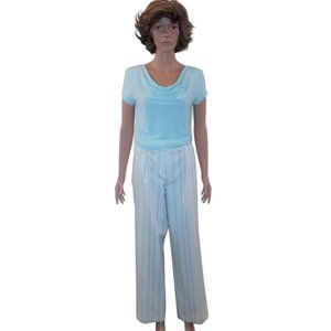 NEW Chadwicks Stripe Trousers with Briggs of NY Short Sleeve Top
